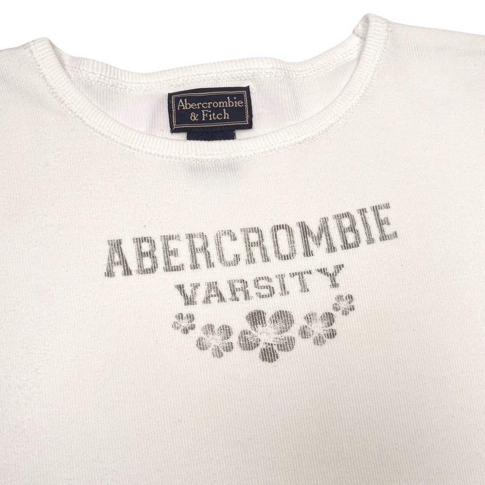 VTG 90s/Y2K Abercrombie & Fitch Women's Long Sleeve T-Shirt Logo L Preppy Sporty